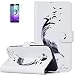 Produktbild ISENPENK Samsung Galaxy A3(2016)/G310F/A3(2016)Duos Flip Case,Original Flip Bookstyle Cover Wasserdicht Shockproof Anti Slip Protection Leather Case,Feder Print Muster Pattern Wallet Case mit Intern Karte Schlitz,Anti-Sturz Stoßfest Stoßdämpfend Triangle Hemming Wallet Tasche,Magnetic Closure Schutzhülle mit Standfunktion und Handy Gürtel für Samsung Galaxy A3(2016)/G310F/A3(2016)Duos 4.7Zoll-[weiß#2]+Panzerglas Folie/Displayfoile/Displayschutzfolie