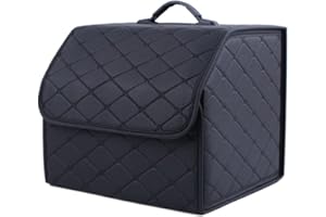 AVIRAA Sacs pour Coffre De Voiture Cuir Rangements pour Coffre pour Mercedes Benz V-Class V220d V250d V300d L Boîte Rangement Voiture Pliante Accessoires Auto,Black M