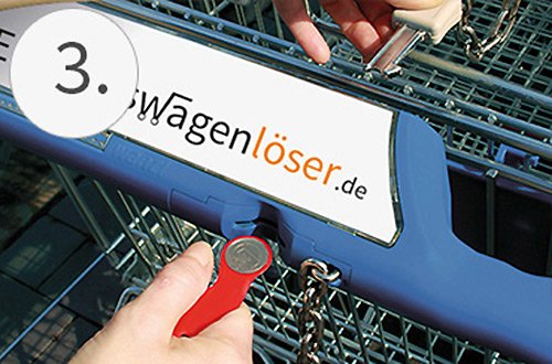1 Stück Einkaufswagenchip / Einkaufswagenlöser Metall->mit 12 Monaten Schlüsselschutz (1) - 5