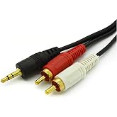 Alfais 4654 3.5mm Stereo To 2 Rca Aux Tos Ses Kulaklık Kablosu, 1.5 m