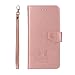 Produktbild Hozor iPhone 7 Plus/iPhone 8 Plus Hülle, Prägung Niedlich Kleine Fette Vögel Muster 2 in 1 Premium Leder Handyhülle Brieftasche Flip Case Schutzhülle mit Kartenfach und Standfunktion - Roségold