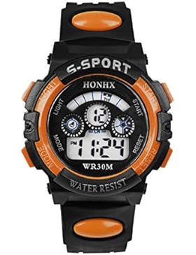 Rosepoem Kinder im Freien elektronischen Armbanduhr Sportuhren LED-Digitaluhr Unisex Kinder-Armbanduhr PU-Armband...