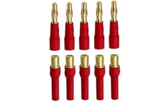 NUOFANY 5 pares de conectores de bala de 4 mm a conector de bala de 6 mm, enchufe dorado banana, sin adaptador de cable para motor RC de coche, barco, FPV ESC