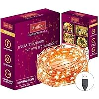 DesiDiya® 3AA Battery Operated Copper String Decorative Fairy Lights Diwali Christmas Festival LED Fairy Lights (Warm…