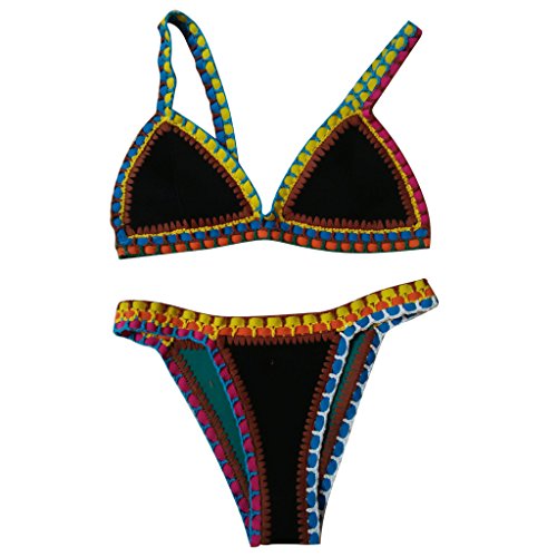 Highdas New Sexy Handmade Crochet Bikini Set Fashion Female Triangle Swimwear Crochet Bathing Suit G L