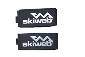 SKIWEB Ski Straps Extra Strong & Wide - 1 Pair Of Durable Hook and Loop Ski Ties