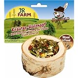 Mr. Woodfield Holznapf gefüllt Kräuter  Ergänzungsfuttermittel für Nager. Der naturbelassene Holznapf ist gefüllt mit rohfaserreichen JR Kräuter-Spezial und kann jederzeit wieder mit den gesunden Leckereien der JR FARM befüllt werden.