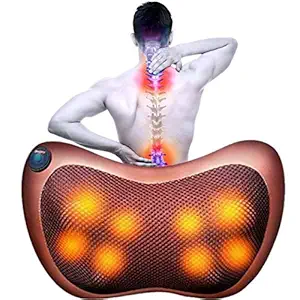 TILIQUA Electronic Neck Cushion Full Body Massager Pillow with Heat for pain relief Massage Machine for Neck Back Shoulder Pillow Massager - Swiss Relaxation therapy (Brown)