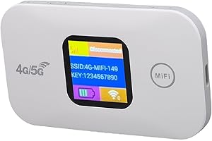 TONYSA WiFi Mobile Portatile, Hotspot Mobile WiFi 4G 5G, Router Modem di Rete da 300 Mbps con Display LED, Compatibile con B1 B3 B5 B40. Plug and Play. Bianco