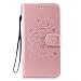 Produktbild Samsung S9 PLUS Hülle, Samsung S9 PLUS Schutzhülle, Alfort Flamingos Lederhülle Flip PU Leder Hülle Cover Wallet Case für Samsung S9 PLUS Smartphone Tasche Handytasche mit Standfunktion (Roségold)