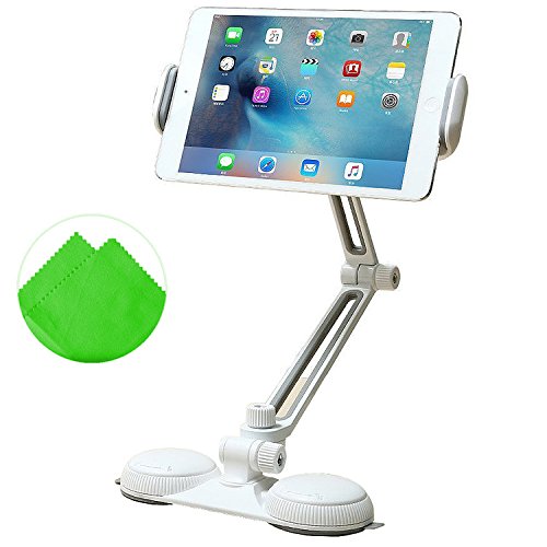 First2savvv Universale ultra-stabile faule Halterung/kompatibel mit den meisten Mobiltelefonen und Tablets/iPad Pro mini / um 360 Grad drehbar/Spiralschloss/geeignet für Büro, Schlafzimmer, Bad, Küche, Tisch usw mit Reinigungstuch -PBZJ-BS-05G11