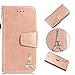 Produktbild CHENDX Zurück Case Cover, Für Huawei Honor 7X, Solid Color Gute Textur 3D Turm Bohrer Schmuck Flip PU Leder Brieftasche Fall mit Tragbaren Lanyard & Ständer (Color : Rose Gold)