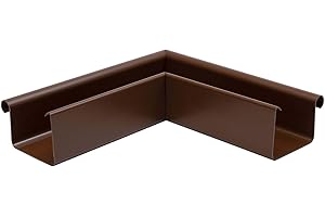 INEFA Ángulo para canalón 90 grados ángulo exterior en forma de caja, PVC 83mm rebordemarrón exterior, pieza de unión accesorios para canalón,made in Germany