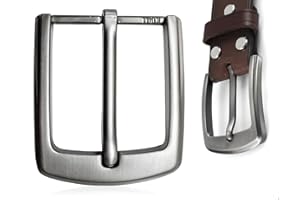 Emezddo Hebilla de cinturón, hebilla clásica de aleación de zinc para hombre, hebilla de repuesto de metal cuadrada de una sola punta, para cinturón de cuero de repuesto para hombres y mujeres (4 cm)