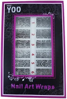 16x Nail Art Wraps Sticker Nail Patch Foils Decoration - Snakeskin Design