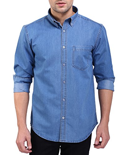 FLAGS Men's Casual Denim Shirt Light 