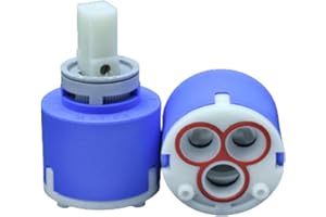 Schläfer 480045 | Cartuccia di Ricambio per Rubinetto 40mm in Ceramica con 2 Piedini, Adatta per Miscelatore Monocomando del Lavello Cucina, Bagno, Lavabo, Doccia e Vasca compatibile con Kerox