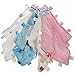 Gorgeous Soft Minky Dimple Fabric Comfort / Security Blanket with Colourful Satin Tags (WHITE)