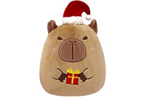 POPOYU Christmas Capybara Stuffed Plush Pillow,2024 New Christmas Pillows for Boys Girls,Soft Hugging Pillow Cute Capybara Plush Toy for Kids Christmas Party Favor Gift,Sofa Bedroom Room Decoration