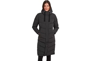 TOG24 Raleigh Womens Quilted Puffer Extra Long Coat for Winter with Fixed Hood, Two Way Zip and Recycled Thermal Filling