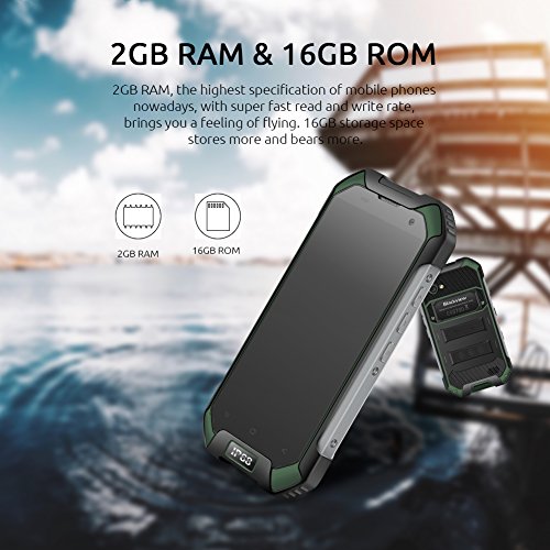 Blackview 4G T  l  phone Portable   tanche  BV6000S IP68 Smartphone Antichoc et Antipoussi  re  D  bloqu   T  l  phone 2 Go RAM   16Go ROM avec Appareil Photo 8MP   2MP  Doube SIM Mico NFC GLONASS  Verts