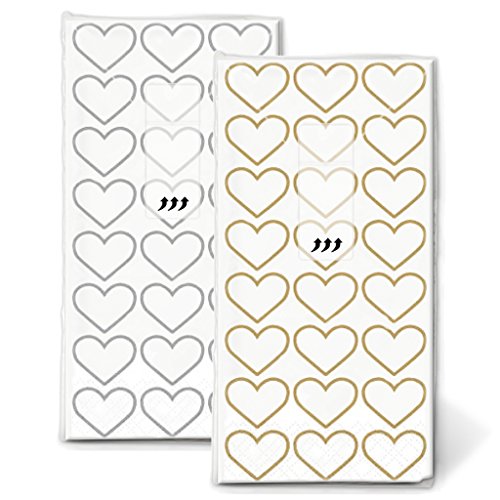Lywedd® Taschentücher Herzen „Alles Liebe“ 100 Stück gold – Papiertaschentücher für die Freudentränen - 2