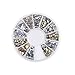Anself 6 Styles Silver/Gold Nail Art 3D Glitter Rhinestones Gems Decoration Wheel