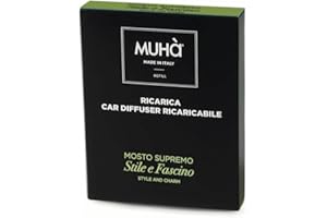 MUHA' | Profumatore Auto Ricarica, Fragranza Mosto Supremo, Rilascio Graduale di Profumo