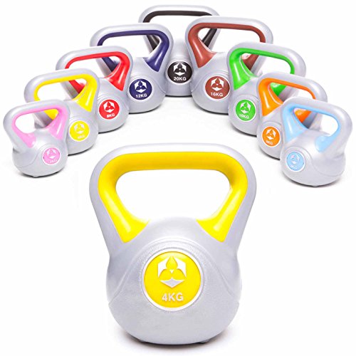 KettleBell »PowerMonster« Kugelhantel 2kg bis 20 kg / Handgewicht aus Kunststoff / High Performance Studio-Qualität ideal für Krafttraining, Functional-Training, Gymnastik und Heimtraining / 2kg 3kg 4kg 5kg 6kg 8kg 10kg 12kg 15kg 20kg