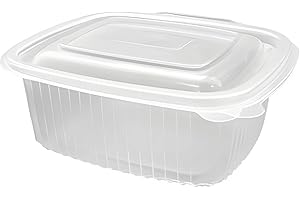 Sanjoma Chemical Solutions Pack 50 Envases 500ml Reutilizables con Tapa Bisagra | Pack de 50-100 | Plástico Transparente PP | Apto Microondas y Reciclable | Contenedor Ovalado para Alimentos