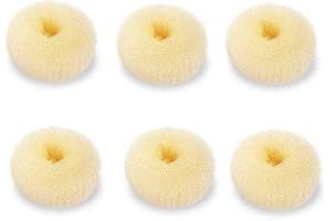 SQULIGT Molde para moños de pelo extra pequeño para niños 6 unidades de moño de pelo chignon forma de donut para niñas mini modelador de donas para cabello corto y fino (tamaño pequeño de 24 pulgadas beige)