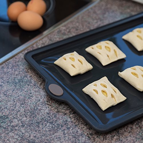 Levivo Silikon Blechkuchen/Pizzaboden-Backform / Silikon-Kuchenform 31.5 x 25.5 cm, Grau - 2