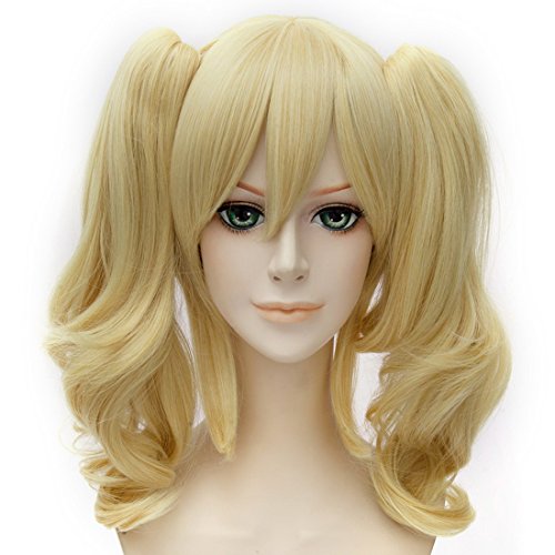 EDAY 35cm BATMAN Harley Quinn Cosplay Wig Lolita Curly Pigtail Hair, Blonde