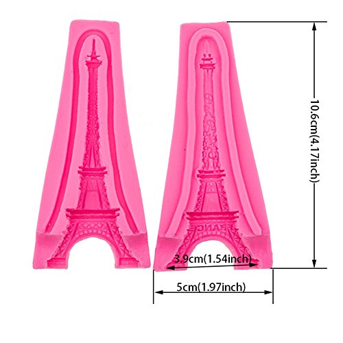 3D Eiffelturm Form Silikon Form Bakeware Tablett Fondant Seife Cupake Formen für DIY Kuchen dekorieren Tools Kitchen Craft Backformen -10.6 X 5 cm - 2