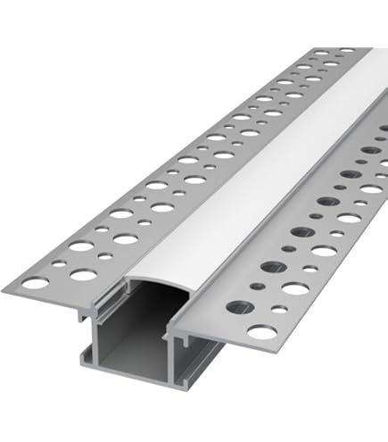 Striscia Led Cartongesso Eurocali 1x Profilo Da 2 Etri (2t) In Alluinio Nero Per Strisce LED Copertura Opaca Canalina Per Striscia Led