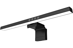 MILGEOL Computer-Anti-Blaulicht-LED-Augenschutz-Schreibtischlampe, Computer-Monitor-Lichtleiste, Touch-Schreibtischlampe, Timer-Funktion, 3 Farbtemperaturen, USB-Bürolampe, Bildschirmlampe für Zuhause und