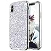 Price comparison product image iPhone X Case [with HD Screen Protector],OKZone Luxury Bling Glitter Sparkle Designer Slim Fit [Supports Wireless Charging] Soft Gel TPU Silicone Skin Cover Anti-scratch Protective Shining Fashion Style Case for Apple iPhone X 5.8 Inch (Sliver)