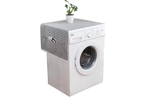 GIEEU Pokrowiec na pralkę, pokrowiec na lodówkę, pokrowiec na pralkę, 55x130cm Wielofunkcyjny pokrowiec z boczną kieszenią do przechowywania (szara strzałka)