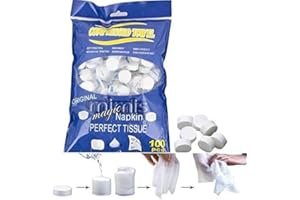 Jrancc Serviette Compressée 100 Pcs Serviette Magique Fibre de Bois pour Maison Voyage Sports Activités de Plein Air Demaquillante