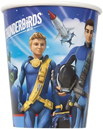 Unique 48926 CiTV Paper Cups - 9 oz. | Disposable | Thunderbirds | 8 Pcs, Blue