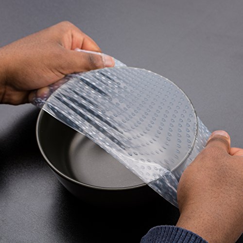 Wiederverwendbare Premium Frischhaltefolie – Die Silikon Folie für die Frische – *Nachhaltig und umweltschonend* -Silikon Abdeckung für jegliche Küchenutensilien- *BPA frei ideal auch als Fresh Deckel* - 4