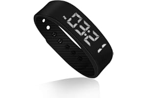 ‎LEBEXY Schrittzähler Pedometer Einfach bedienung Fitness Armband Fitnessarmband mit Uhr Kalorienzähler Schrittmesser Ohne Bluetooth Aktivität Tracker Kalorien Zähler Messer Test Ohne APP Zum Joggen, Schwarz