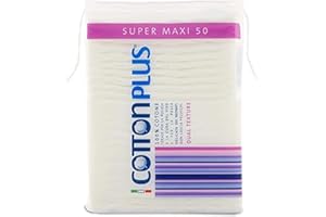 COTTONPLUS Cotton Plus Super Maxi 50 pz. - LINEA BEAUTY | DISCHETTI PRETAGLIATI 100% PURO COTONE | Dischetti struccanti XL per la pulizia del viso.