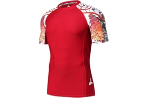 LAFROI Men's Short Sleeve UPF 50+ Baselayer Skins Compression Rash Guard