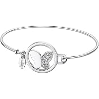 Bracciale Donna Lotus Style In Acciaio Inox Rodiato Con Trifoglio E Cristalli - Modello LS2014-2/1