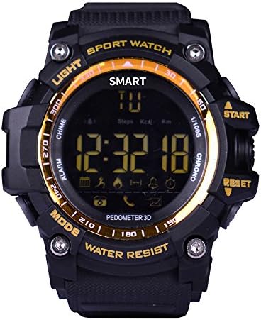 Ex16 Smart Watch Sports Bluetooth Sync Phone Call Reminder Super Low Consumption 3 Groups of Buzzer Sound Alarm Supported Lots of Languages Stopwatch Yesmile Black