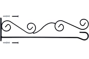 EMTSEB Metal Garden Flag Pole Holder, Wall Scroll Hanger & Stand for Porch - Weather Resistant, Easy to Install - Curve Design & Black Matte Coating
