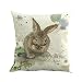 Produktbild WUDUBE_Kissen 2019 Ostern kleines frisches Kaninchen gedruckt Leinen umwickelt Kopfkissenbezug, verziert nach Hause wesentliche Auto, 45 cm * 45 cm