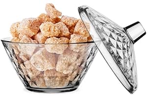 Konzept 11 Sucrier en verre transparent 330 ml - Avec couvercle - Style rétro - Verre robuste