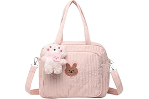 EHOTER Sac De Maternité Pour Bébé Matelassé Grande Capacité - Couche Maternelle, Toilette, Bagage Voyage Fourre-Tout - Cadeau Pour La Mère (Rose)